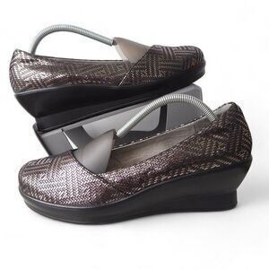 Alegria Flirt Pewter Dazzler Wedge Slip-on Shoes FLI-532 Women's 11